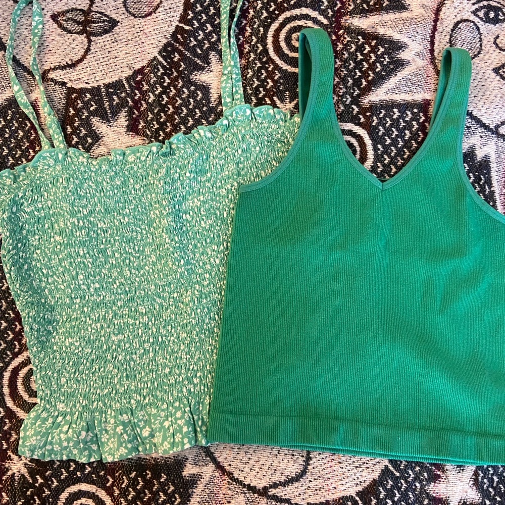 green summer crop top bundle